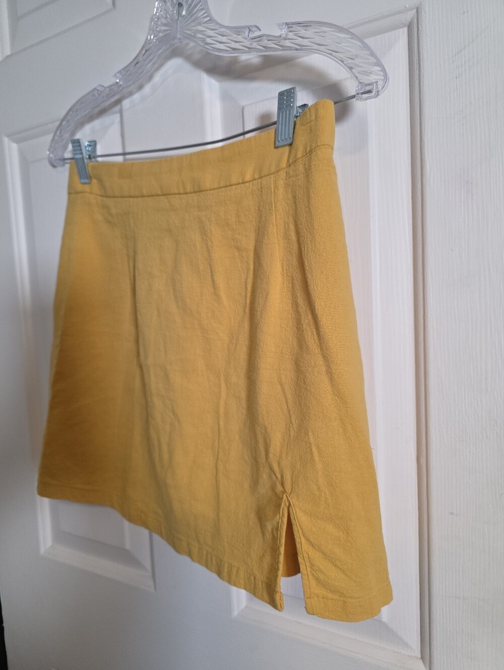SHEIN Women's Yellow Mini Skirt with Side Slit Size M